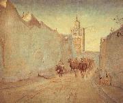 Theodor Esbern Philipsen Street in Tunis France oil painting artist